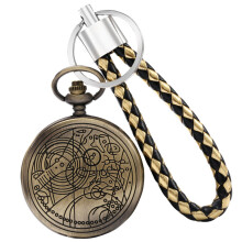 Hot Retro Quartz Pocket Watches with Keychain Leather Rope Lovely Vintage Pendant Clock for Kids