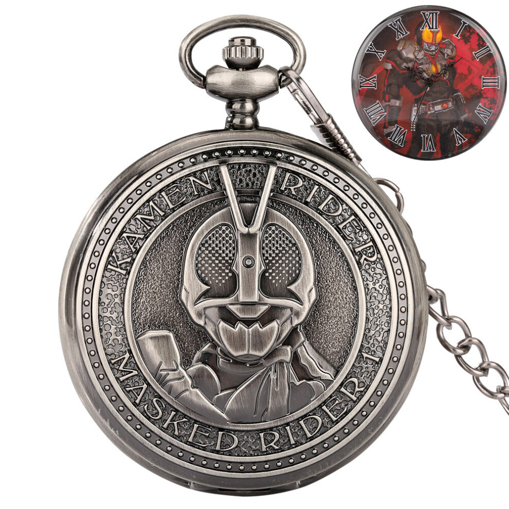 Antique Kamen Masked Rider Zi-o Anime Action Figures Roman Numbers Dial Comic Fob Chain Pendant Men Quartz Pocket Watch Cosplay-image-OPC-PBTJMQH-NEW