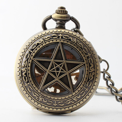 Pentagram Flap Mechanical Automatic Pocket Watch For Men Women ...