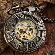 Bronze Spider Case Hand-wind Mechanical Pocket Watch Men Vintage Fob Male Clock Chain Pendant Roman Numerals For Boy Children