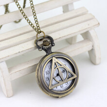 Death Hallows Pocket Watch Magic Hogwards Cos Watch Kid Birthday Holiday Gift Halloween Cosplay Accessory Bronze Link Chain Watc
