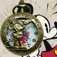 Pocket Watch Large Hollow Cartoon Quartz Flip Pocket Watch Anime Flip Student Hanging Watch