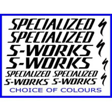 Specialized S Works BIKE Sticker Sheet vinyl MTB DH CHOCE OF COLOURS