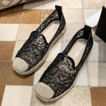 (black-8.5(39) 39) Women Strap Loafers Straw Espadrilles Slip On Hollow Mesh Flat Shoes Summer Ladies Casual Comfort Slip On Lazy Shoes Female