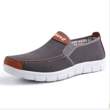(1 Beige-8.5) Spring Men Canvas shoes Comfortable Canvas Breathable Shoes Men Casual Shoes Male Flat Loafers Shoes Large size