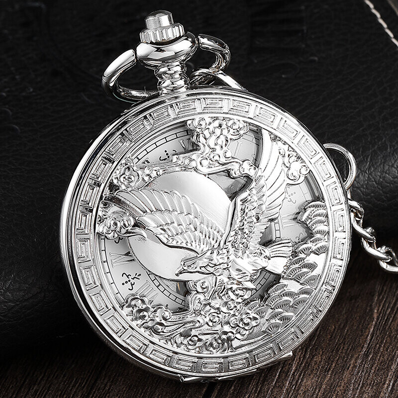 Roman Numeral Antique Mechanical Pocket Watch Skeleton Steampunk ...