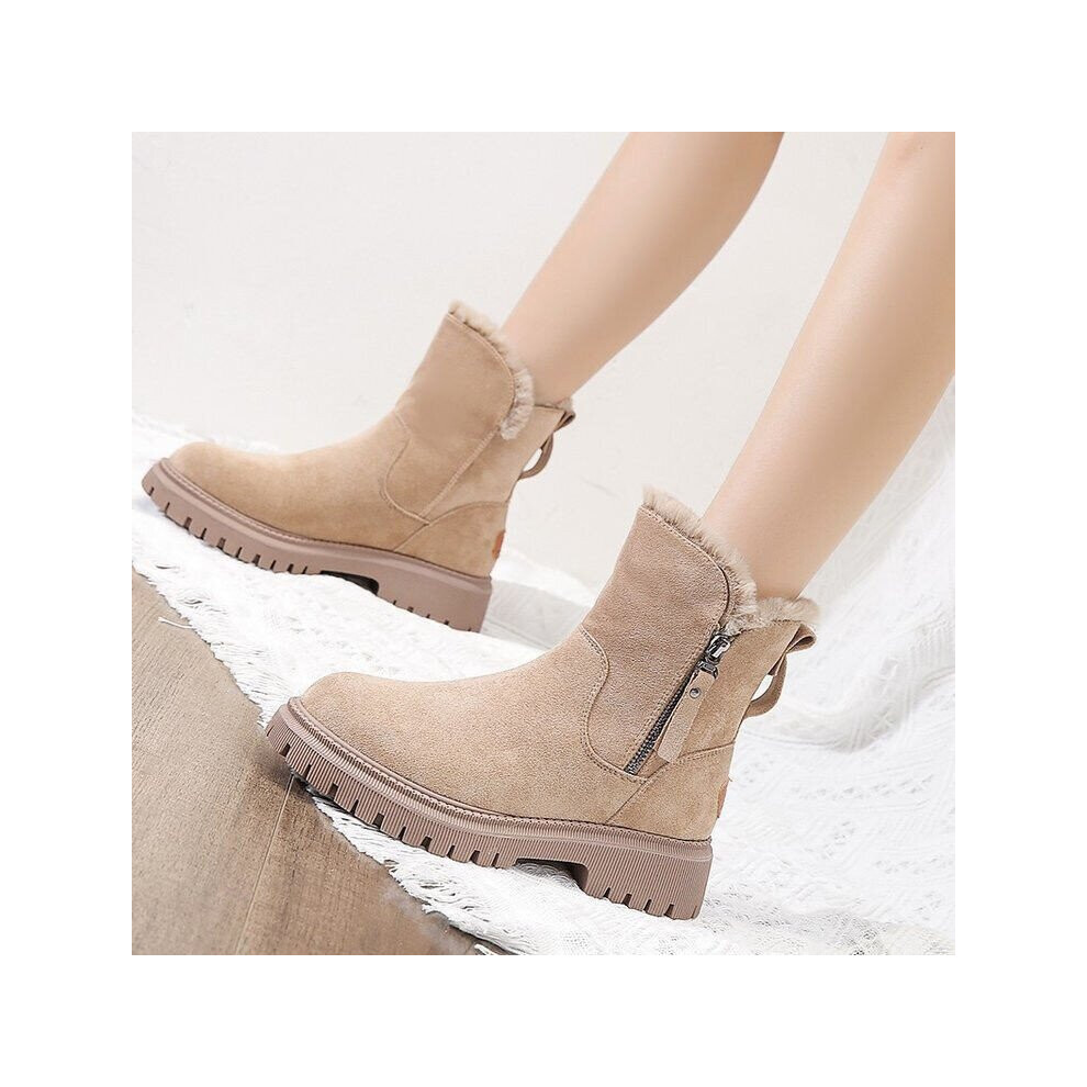 Winter Boots Women Thick Plush Warm Snow Boots Women Zipper Comfortable Outdoor Ankle Boots Casual Cotton Shoes-image-OPC-PBTKDKP-NEW