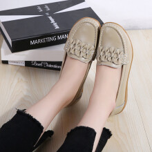 Women Flats Leather Shoes Woman Soft Boat shoes for Women Flats shoes Ladies Loafers Non-Slip Sturdy Sole Big size