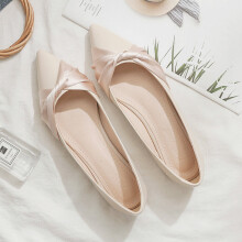 Spring Summer Shoes Woman European Ladies Flats Silk Bow-knot Espadrilles Shoes Pointed Toe Flats Shoes 32-43 AC453