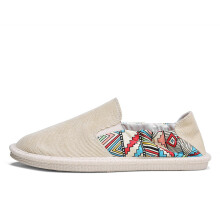 (Beige C352 Beige-43) Summer Linen Breathable Men's Casual Shoes Slip On Flats Mens Espadrilles Loafers Canvas Fisherman Driving Shoes