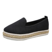 Women Espadrilles Shoes Loafers Suedes Platform Thick Bottom Fisherman Shoes Solid Round Toe Slip on Breathable Casual