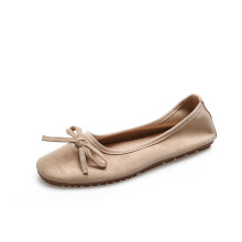 Candy Moccasin Shoes Women Casual Flat Heel Boat Shoes Bowknot Decor Round Toe Slip-on Loafers