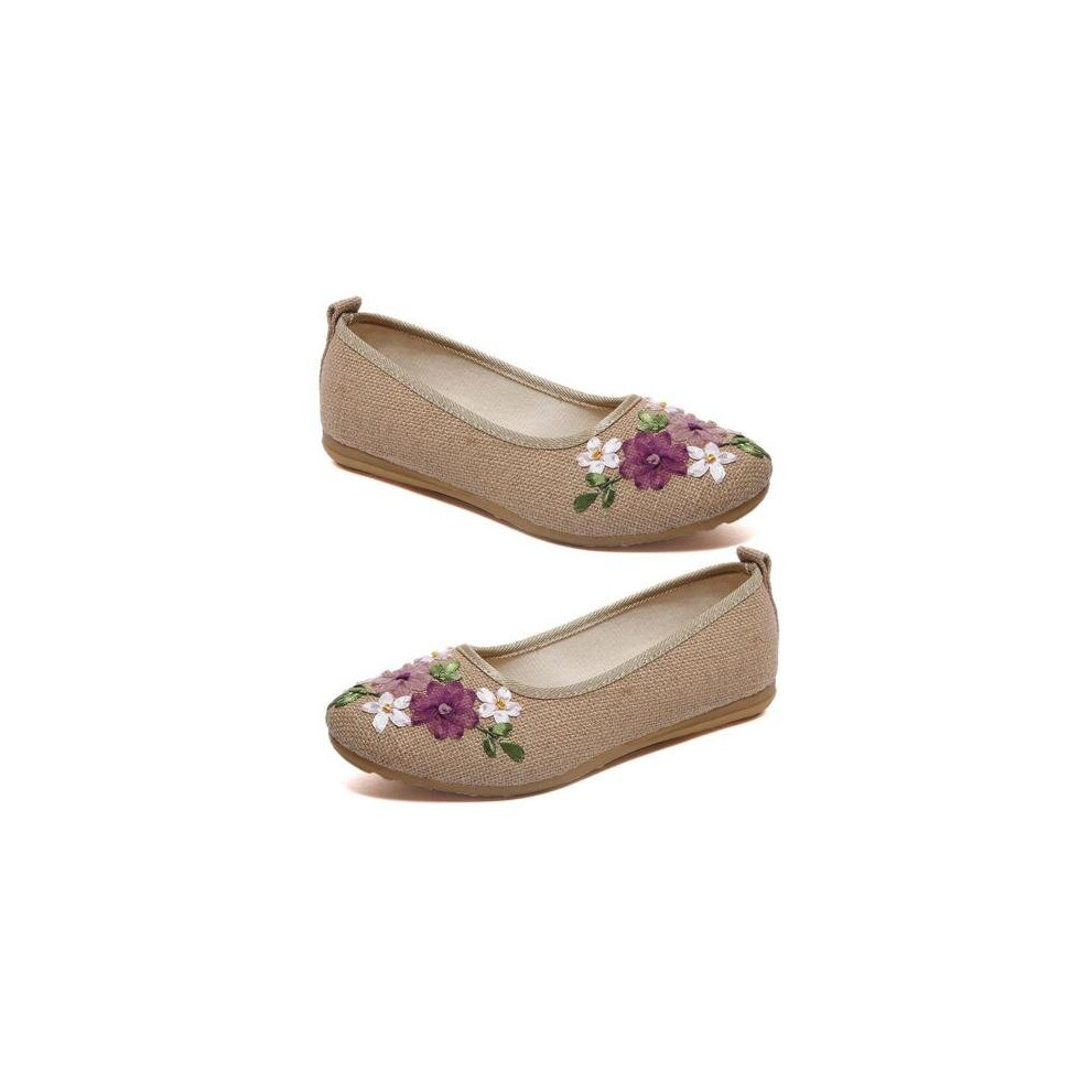 70% Sell Vintage Embroidered Women Flats Flower Slip On Round Toe Shoes Loafers Ballerina-image-OPC-PBTKPWY-NEW