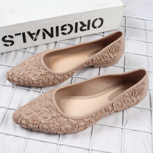 cutout jelly shoes woman breathable loafers hollow out jelly flats ladies beach shoes pvc espadrilles for women