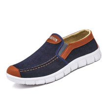 (Blue-41) Men Casual Flats Shoes Breathable Male Fabric Autumn Shoes Mens Velvet Loafers England Style Canvas Footwear For Men Espadrilles