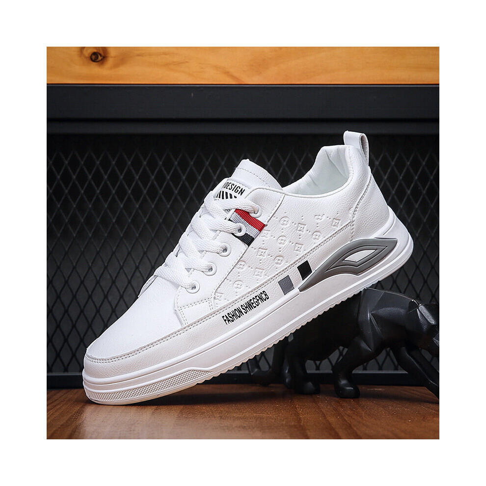 (WHITE Beige-44) Men Sneakers Casual Shoes Men Printing Flat Tenis Masculino Vulcanized Shoes Zapatos De Hombre