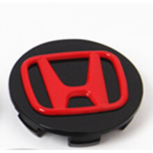Set of 4 Honda Black Wheel Rim Center Caps Red Logo 69MM/2.75