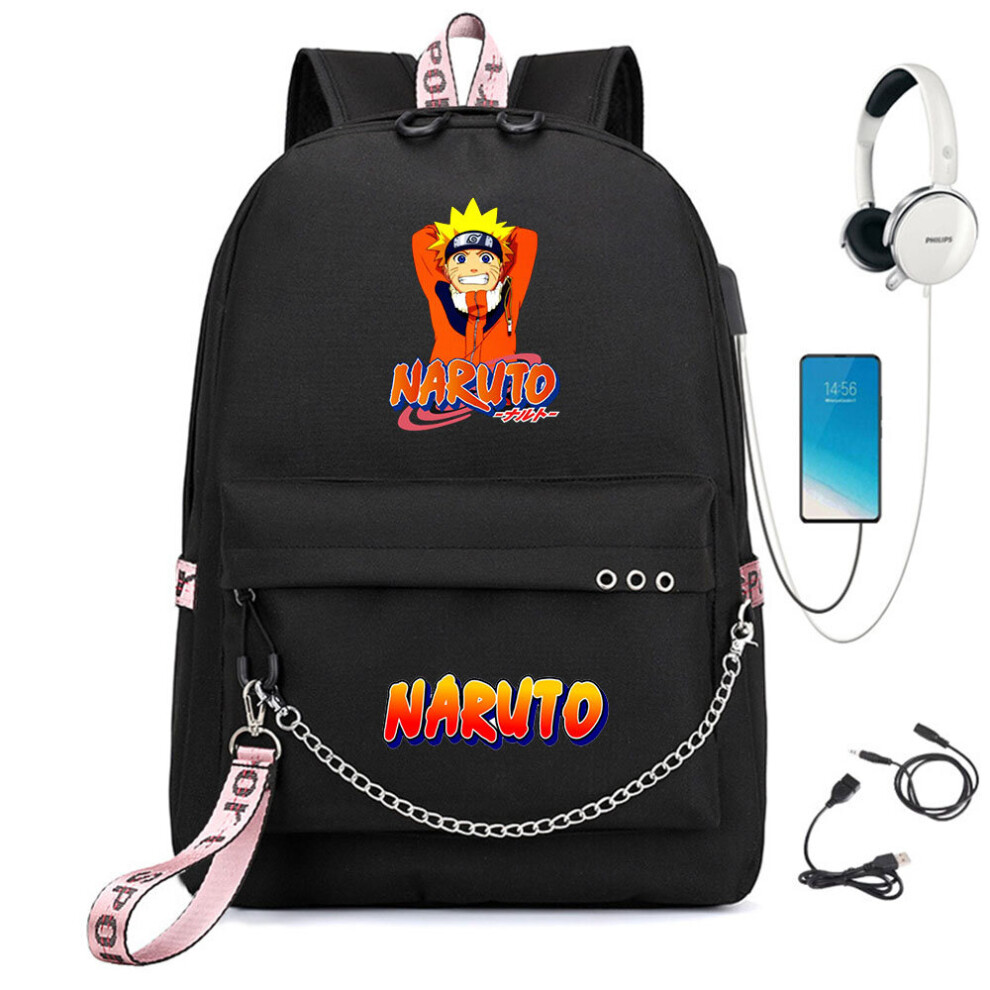 Anime Nylon Backpack Casual Usb Charge Schoolbag Packsack Cartoon Teenager Knapsack Travel Laptop Bag Zipper Student Bookbag Multicoloured 885655910689
