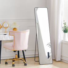 (50cm W x 160cm H) Modern Rectangular Metal Full Length Mirror Black