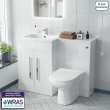 LH Vanity Sink Basin Unit Back to Wall WC Toilet Bathroom Suite Debra