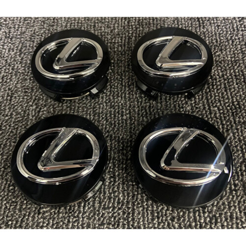 Sæt med 4 Lexus sorte centerkapsler til hjulnavet 62 mm 1