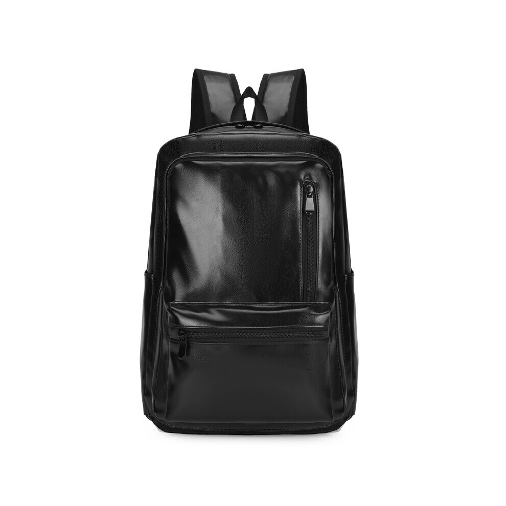 Men's 15.6 Inch Laptop Bag Pu Leather Backpack Man Urban Youth Waterproof Travel Backpacks Student School Bags Black 885655936863