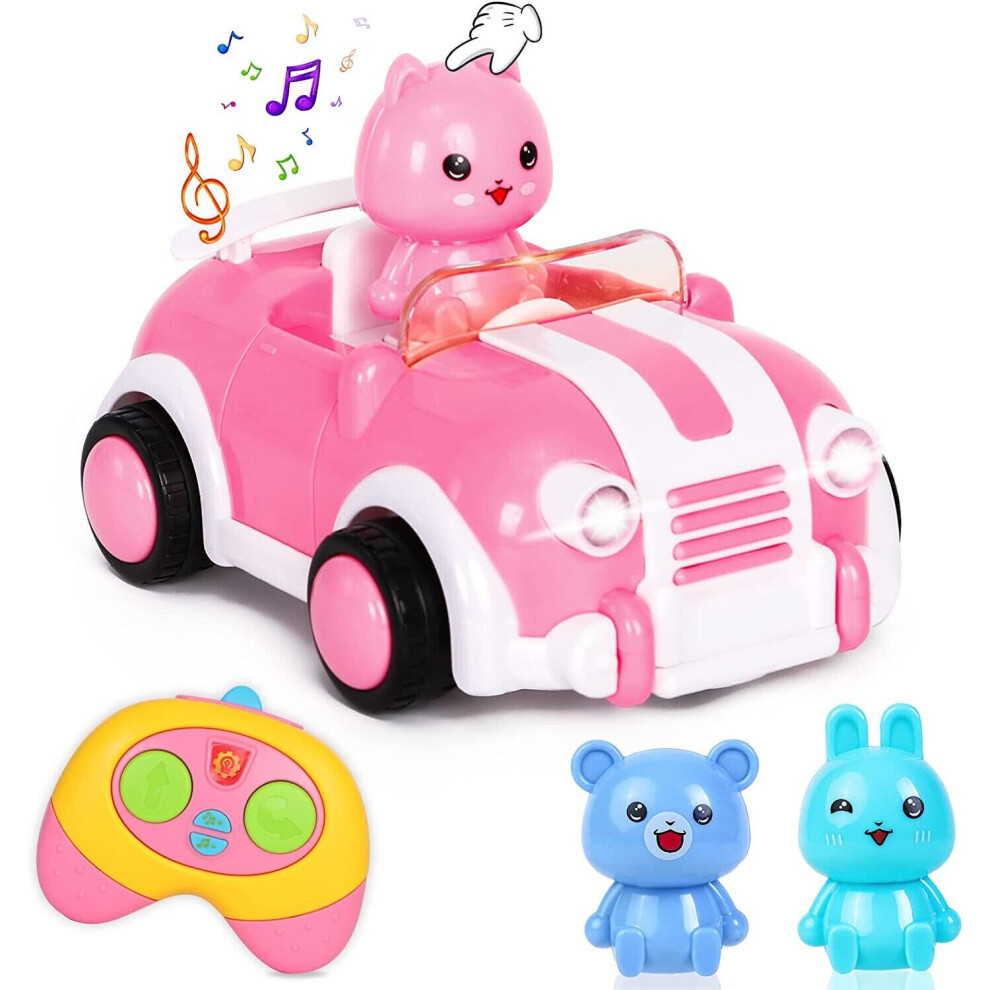 Bghone Remote Control Cars For Girls 2 3 4 5 6 Years Old,Toy Cars For Toddlers Girls