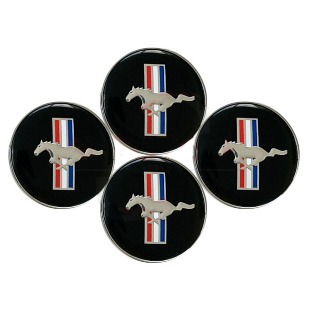 SET OF 4 60mm Wheel Rim Center Hub Cap For Ford Mustang Running Horse