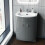 NES Home Nes Home Grey 600mm Freestanding Gloss Basin Vanity Storage Unit 2