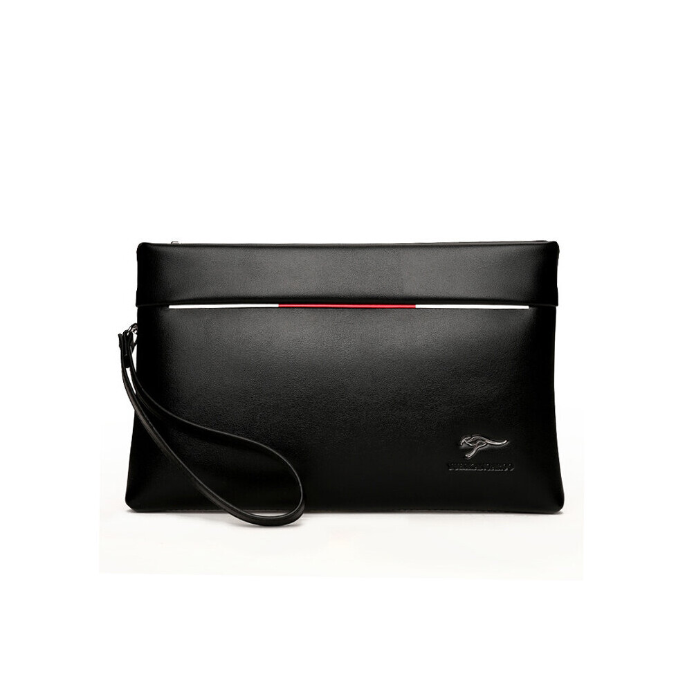 YUES KANGAROO Men Clutch bag PU Leather Large Capacity Soft Leather Casual Envelope Wallets Youth mobile phone Handy Purse