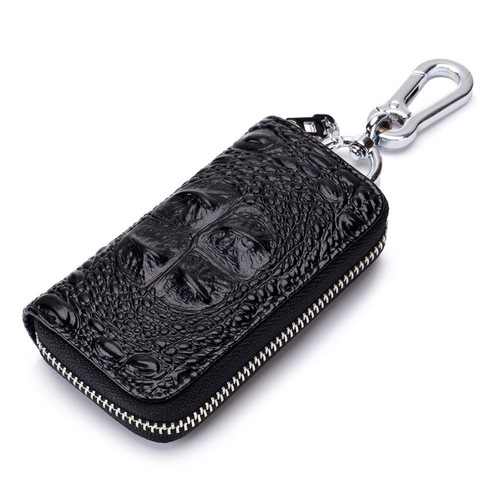 Leather Car Key Bag Crocodile Pattern Zipper Keys Housekeeper Cow Leather Key Organizer Case Mini Wallet Multicoloured 885662311479