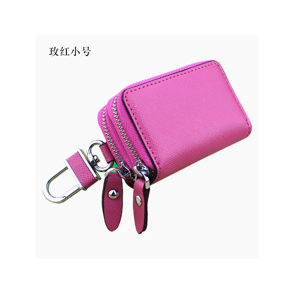 Leather Keychain Holder Organizer Wallet Car Automobie Key Pouch Men Women Housekeeper Keys Bag Double Zipper Car Bags Multicoloured 885662309865