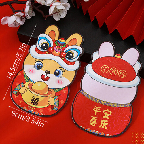 6PCS Chinese Year Rabbit Red Packets Spring Money Envelope 2