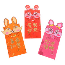 3Pcs Chinese Rabbit Year Alien Cartoon Red Envelope Childrens Hongbao Spring Supplies