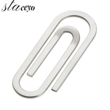 Creative Stainless Steel Metal Money Clips Paper Clip Holder Folder Banknote Clip Silver
