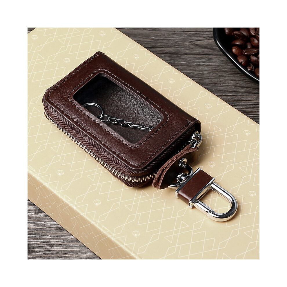 Leather Vintage Men Car Key Holder European Organizer For Keys Cowhide Key Cases Transparent Key Wallet Multicoloured 885662323465