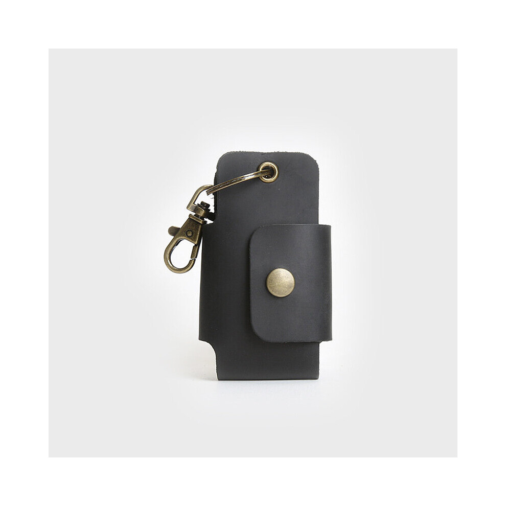 Leather Car Key Wallet Holder For Men Male Vintage Crazy Horse Cowhide Small Key Wallets Bag Case Organizer Man Black 885662324684