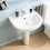 NES Home 550mm ECO Basin With Pedestal White 3