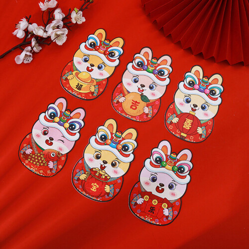 6PCS Chinese Year Rabbit Red Packets Spring Money Envelope 1