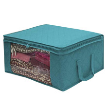 1PC Large Storage Box Zipper Cover Window Folding Organizer Bedroom Shelf Wardrobe Cloth Toy Fabric Foldable Box For Objects