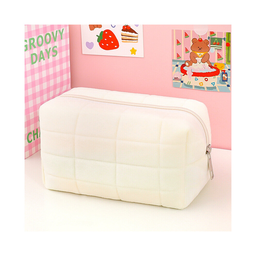 Multicoloured Large Capacity Plush Cosmetic Storage Bag Women Makeup Organizer Handbag Stationery Travel Bag Pencil Case Pencilcase Pen Box