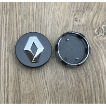 (Black, 57MM) Set of 4 Renault ABS wheel caps 57mm / 60mm