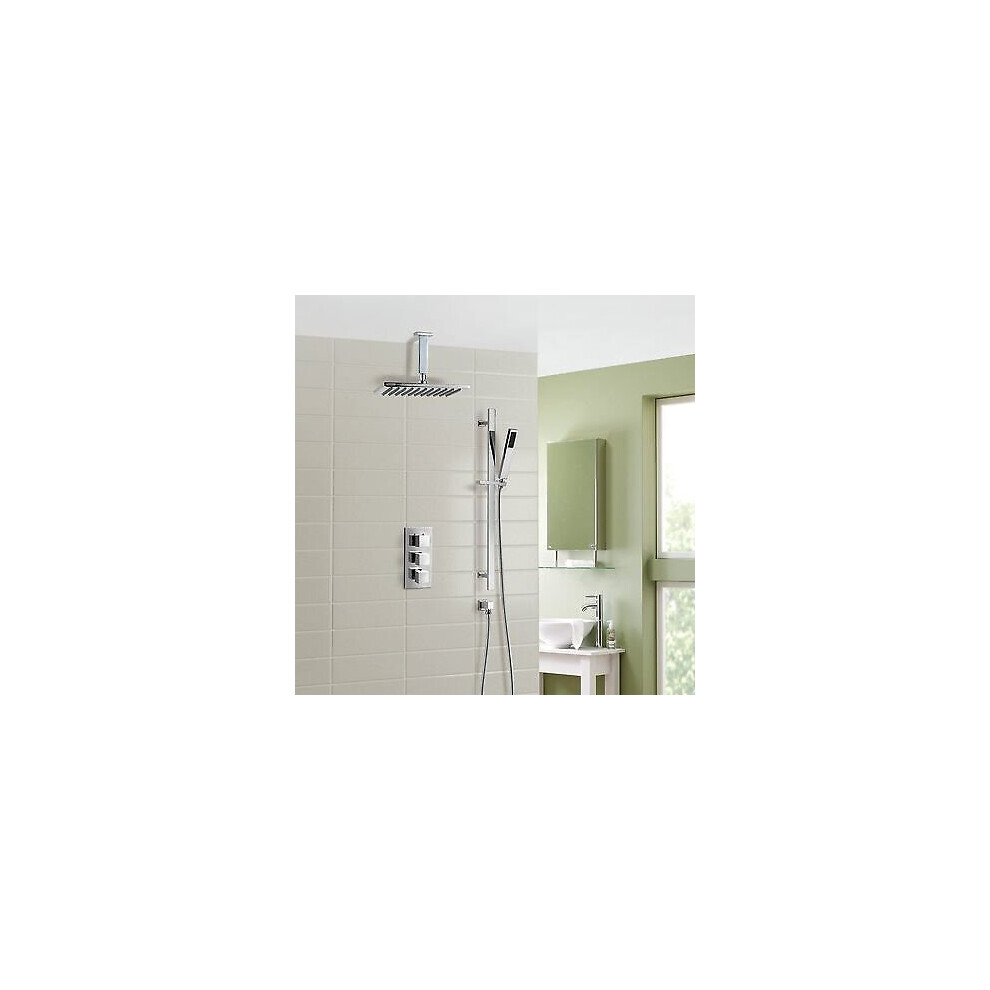 Ceiling Rain Shower Head with Handset 2 Way| Concealed Thermostatic Mixer| Rose