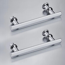 145mm Hole Centre Square Chrome Stainless Steel Shower Door Handles | Ziss
