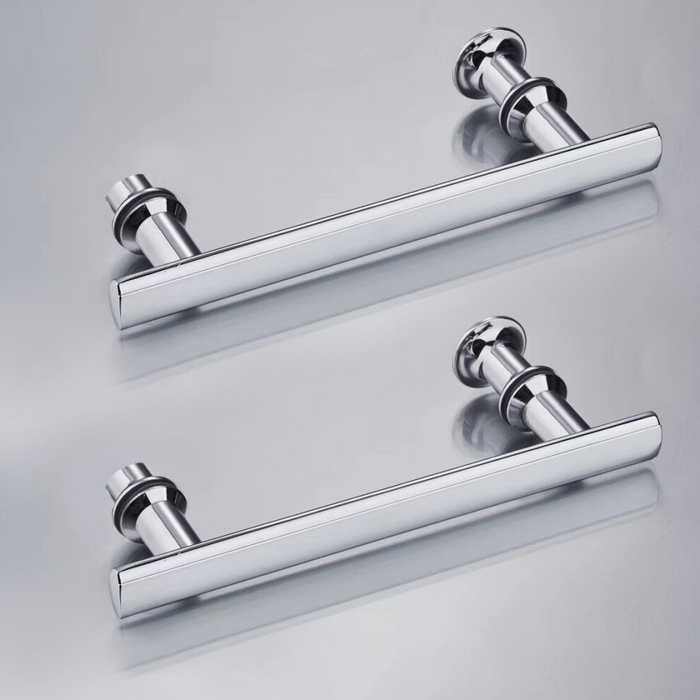 195 mm Square Chrome Stainless Steel Shower Door Handles | Ziss