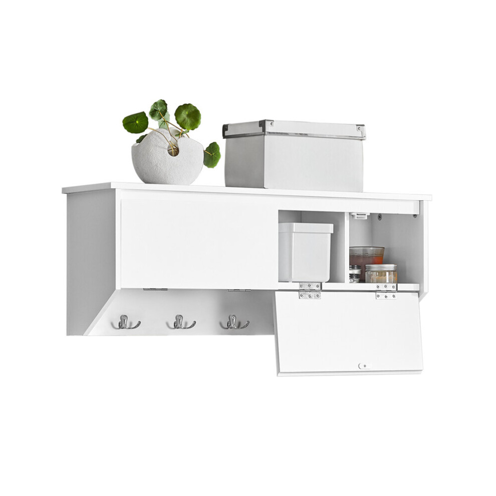 SoBuy FHK24-W,Wall Coat Rack Wall Shelf Wall Storage Cabinet Coat Rack