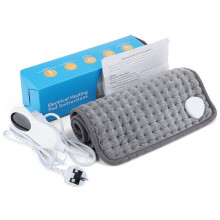 (UK Plug) Heat Pad Electric Heating Pad for Pain Relief 10 Temperature Settings & 3 Timing Settings with LCD Display, Heat Blanket with Auto Shut Off and Machin