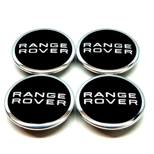 Range Rover Black Chrome 63Mm Wheel Centre Caps Evoque Freelander X 4