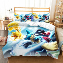 (Style 23, Single (135X200CM)/2PCS) Pokemon Bedding Single Double King Duvet Cover UK