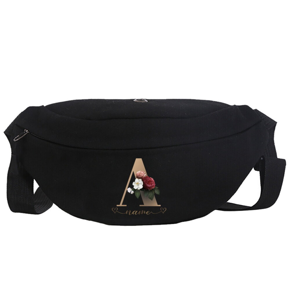 Men Waist Bag Name Wallet Casual Phone Belt Pouch Canvas Travel Motorcycle Bags Letter Print Fanny Pack Banana Bag-image-OPC-PBTNC5S-NEW